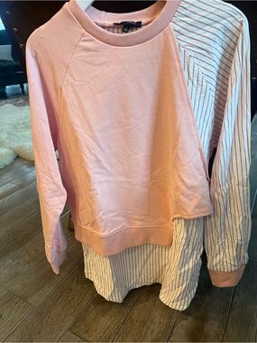 Pink Layered Sweatshirt - Women
